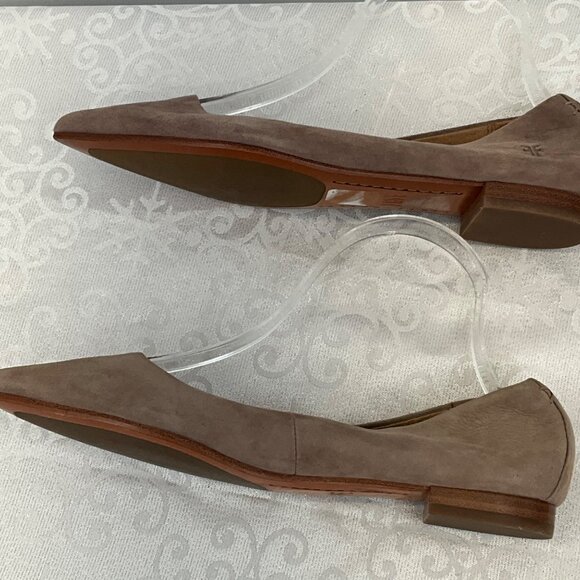 Frye Women's 3472073 Pointed Toe Leather Flats Taupe Size 7M - Picture 7 of 8